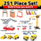 USA Toyz Snap Trax Construction Set Race Tracks and LED Toy Cars - 251pk